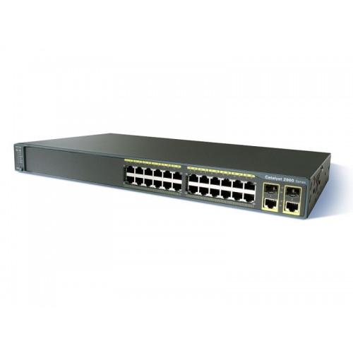 Коммутатор Cisco Catalyst 2960 Plus, 24 x FE, 2 x GE/SFP, LAN Lite WS-C2960+24TC-S